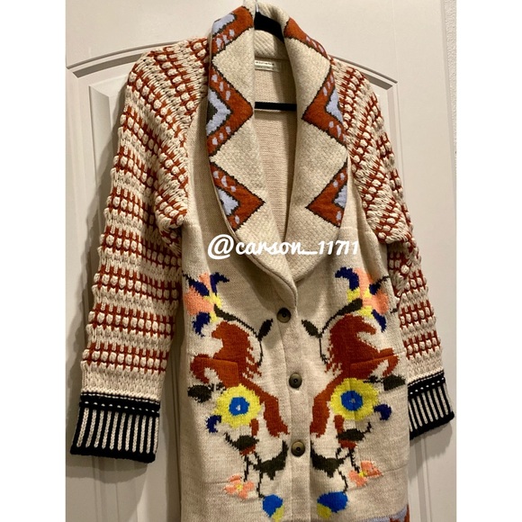 RARE NEW Anthropologie Caballos Sweater Cardigan S by Adomartins - Picture 6 of 11